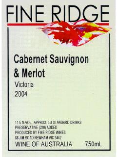 Fine Ridge Cabernet Merlot 2004<br>Savings/doz $114.00